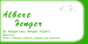 albert henger business card